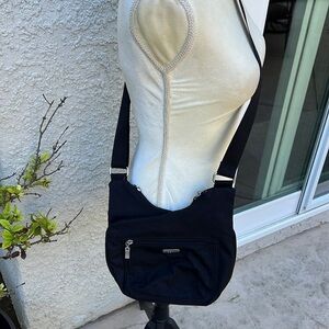 Baggallini Black Nylon Asymetrical Crossbody Purse